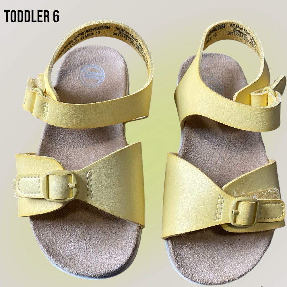 Toddler US Size 6 Yellow Velcro Sandals